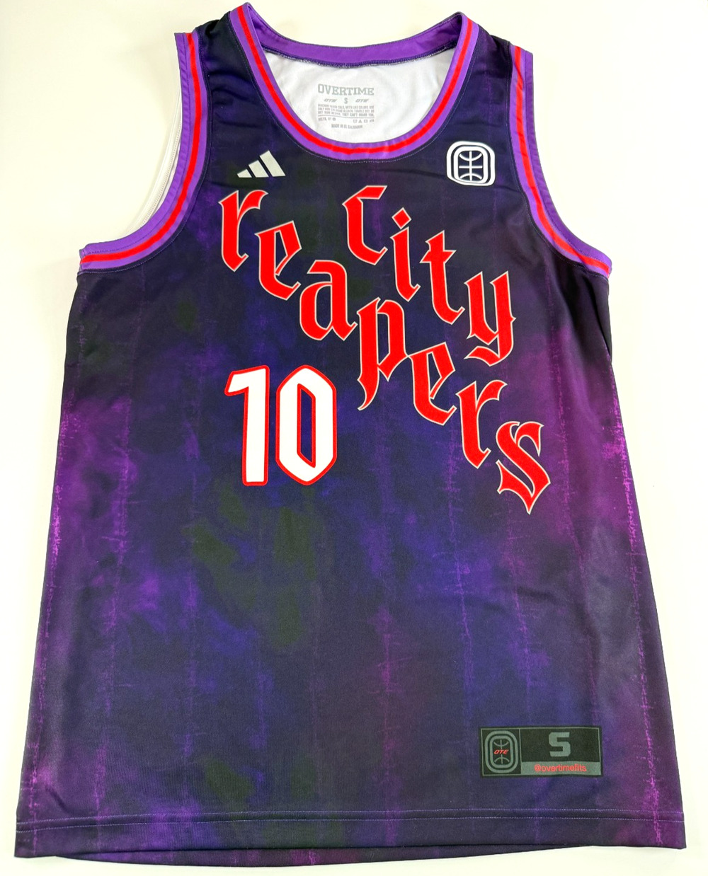 OVERTIME adidas City Reapers Basketball Jersey Purple #10 Men's Small S